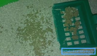 Lumps of small size can be easily washed off Lumps of small size can be easily washed off