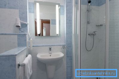 Compact solution for a small combined bathroom. Compact solution for a small combined bathroom.