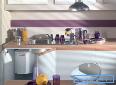 Compact storage water heaters under the sink does not take up much space Compact storage water heaters under the sink does not take up much space