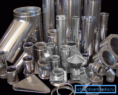 Structural elements of insulated stainless steel chimney. Structural elements of insulated stainless steel chimney.