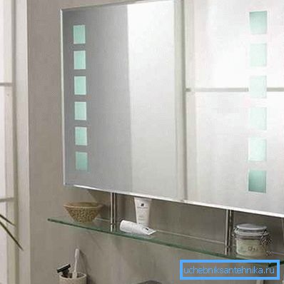 Design with a glass shelf and interior lighting. Design with a glass shelf and interior lighting.