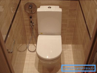 The design can be installed even in the closest bathroom