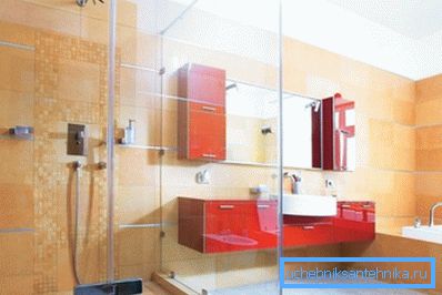 The design concept of a modern shower room. The design concept of a modern shower room.