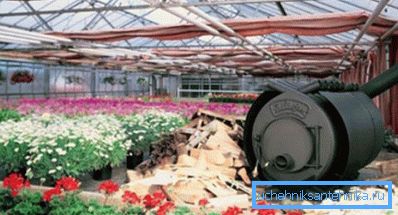 Wood boiler used for heating greenhouses
