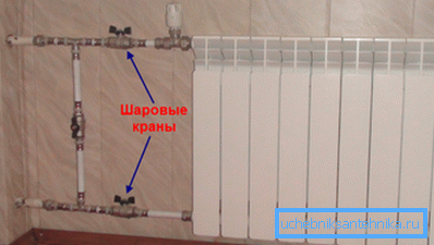 Cranes allow you to cut off the heater from the line without stopping its operation. Cranes allow you to cut off the heater from the line without stopping its operation.