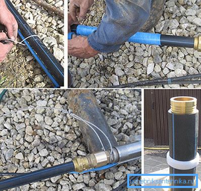 Fastening all the necessary elements for immersion and subsequent operation of the pump Fastening all the necessary elements for immersion and subsequent operation of the pump