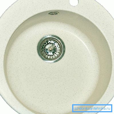 Round sink made of artificial stone Round sink made of artificial stone