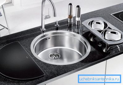 Round mortise stainless steel sink. Round mortise stainless steel sink.