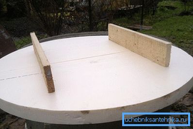 Cover on a well from expanded polystyrene