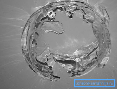 A piece of ice from the pipe