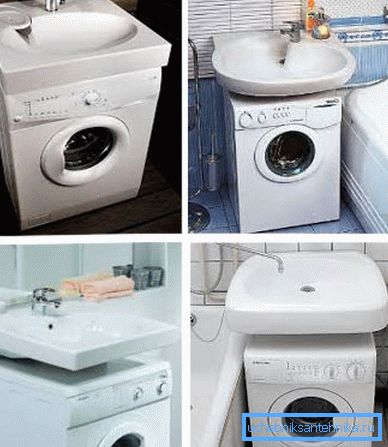 Water lily sink above washing machine saves bathroom space Water lily sink above washing machine saves bathroom space