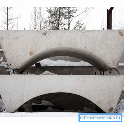 Lekalny blocks under links of water throughput pipes from concrete Lekalny blocks under links of water throughput pipes from concrete