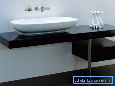 Amateur photo designer table, which was specially designed for a specific model of the sink and is produced by its manufacturer