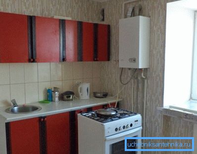 Amateur photo of the gas boiler, which is installed in the apartment high-rise building Amateur photo of the gas boiler, which is installed in the apartment high-rise building