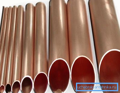 Amateur photo of copper products with different cross-sectional area
