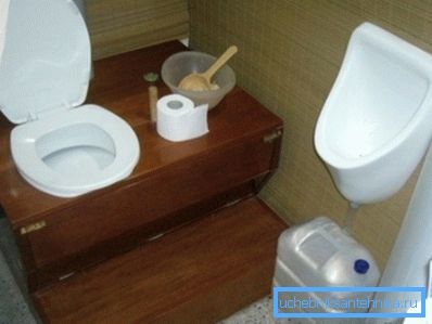 Amateur photo of the original design solution for the arrangement of the cottage-type toilet