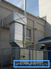 Amateur photo of a separate boiler room with a ventilation station and a chimney Amateur photo of a separate boiler room with a ventilation station and a chimney