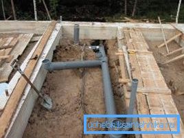 Amateur photo, the process of installing a sewer system under the house Amateur photo, the process of installing a sewer system under the house