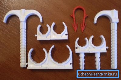 Amateur photo of various types of fasteners that can be used when installing the pipeline Amateur photo of various types of fasteners that can be used when installing the pipeline