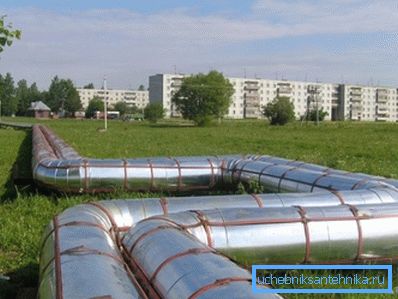 The main line from pipes PPU in protective cases The main line from pipes PPU in protective cases