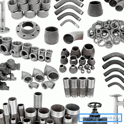 A small part of the variety of products used in the laying of pipelines