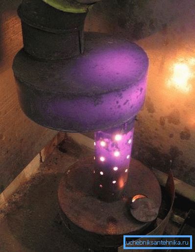 Oil furnace in the process. Oil furnace in the process.