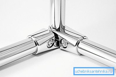 Chrome furniture tube assembly 25 mm