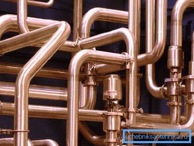 Copper pipes.