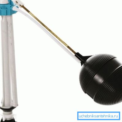 The mechanism of the float valve with a metal lever The mechanism of the float valve with a metal lever
