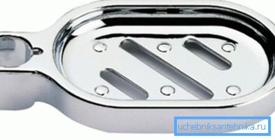Metal soap dish for shower rods Metal soap dish for shower rods