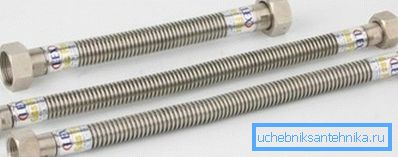 Metal corrugated hoses with female thread nuts Metal corrugated hoses with female thread nuts