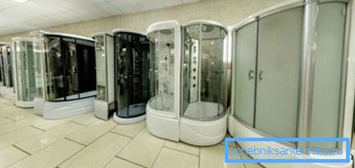 The variety of modern showers and hydroboxes. The variety of modern showers and hydroboxes.