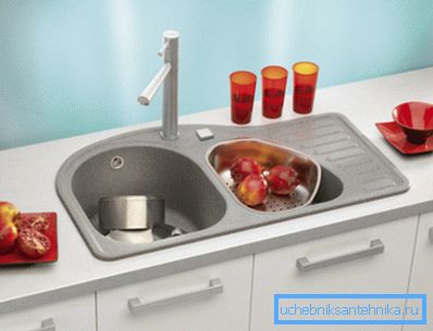 Model with two bowls and a wing for drying dishes. Model with two bowls and a wing for drying dishes.