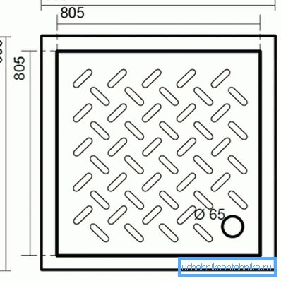 Model with an angular arrangement of the drain hole Model with an angular arrangement of the drain hole
