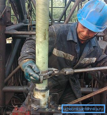 Installation of the column. Installation of the column.