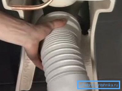 Installation of the cuff on the outlet of the toilet bowl Installation of the cuff on the outlet of the toilet bowl