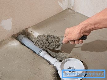 Installation of a ladder with side discharge Installation of a ladder with side discharge