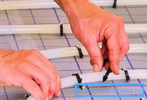 Installation of pipe fixing clips Installation of pipe fixing clips