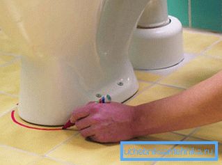 Installation of a toilet bowl with a vertical release Installation of a toilet bowl with a vertical release