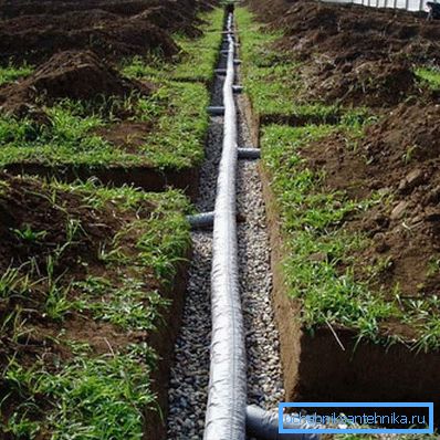 Installation of drainage system on the site Installation of drainage system on the site