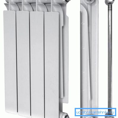The power of the bimetallic radiator section depends on the manufacturer. The power of the bimetallic radiator section depends on the manufacturer.