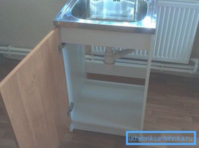 Sink installed, it remains only to connect it to the sewer and water supply Sink installed, it remains only to connect it to the sewer and water supply