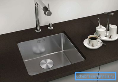 Sinks from a stainless steel under a table-top are the embodiment of reliability Sinks from a stainless steel under a table-top are the embodiment of reliability