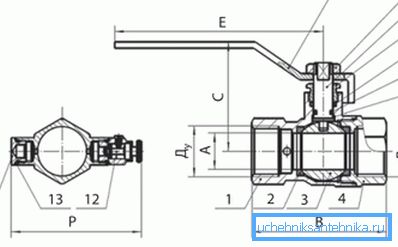 In the drawing, the ball valve with ball valve du15 In the drawing, the ball valve with ball valve du15