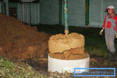 On the photo - quicksand while drilling