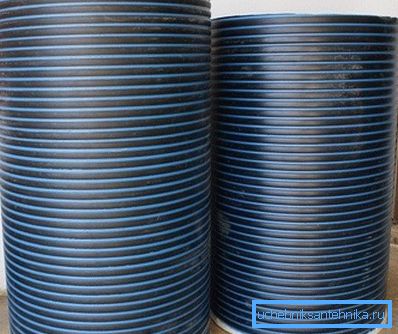 On a photo - pipes for a well from plastic On a photo - pipes for a well from plastic
