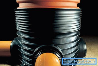 On a photo - an angular sewer well from polymer On a photo - an angular sewer well from polymer