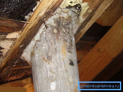 In the photo - asbestos cement chimney In the photo - asbestos cement chimney