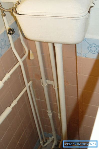 In the photo: most often the old tanks are located under the ceiling. In the photo: most often the old tanks are located under the ceiling.