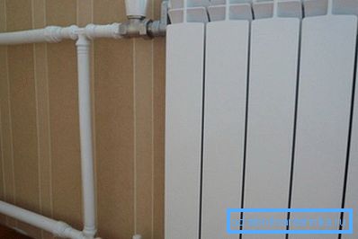 The photo shows the pipes connected to the radiator. The photo shows the pipes connected to the radiator.